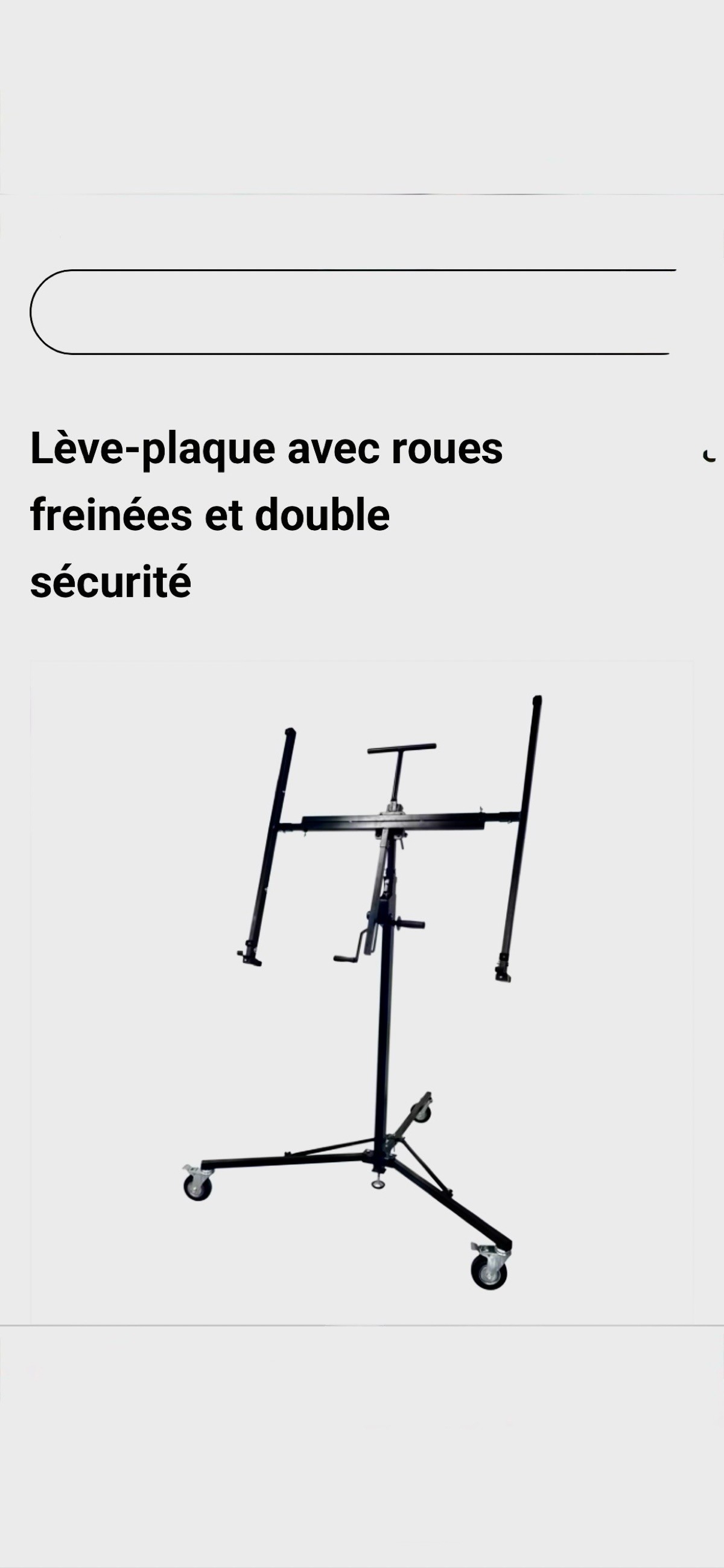 Lève plaque télescopique à louer 